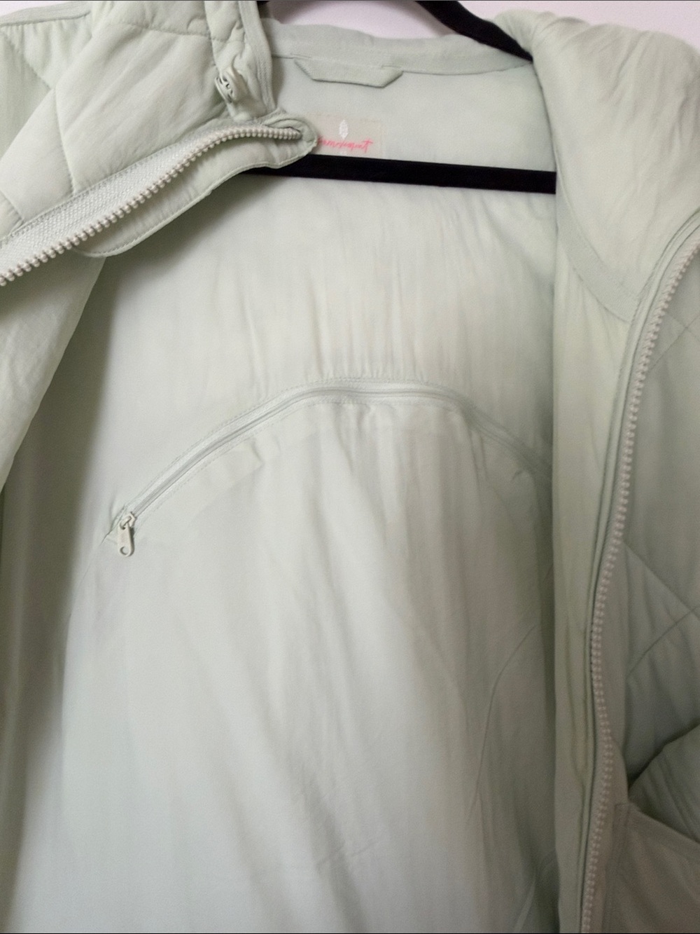 Free People Zip Up Packable Puffer in light mint - Picture 3 of 3